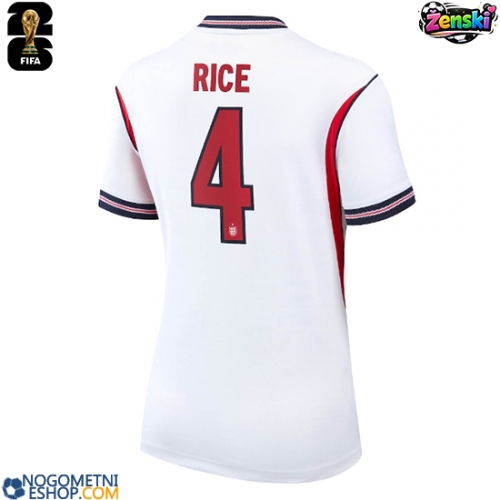 Ženski Nogometni dresi Anglija Declan Rice #4 Domači SP 2026 Kratek Rokav